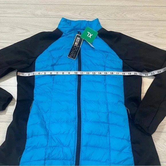 32 Degrees Ultra Light Down Black Blue Full Zip Jacket Women’s size XL New - Picture 11 of 15